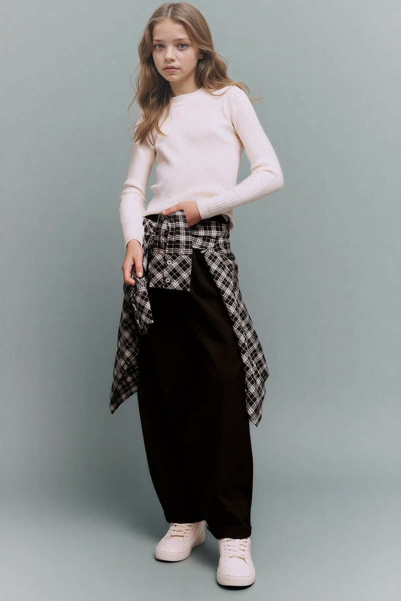 DeFacto Black Girl Girl Balloon Fit Elastic Waist Trousers Casual - Image 2